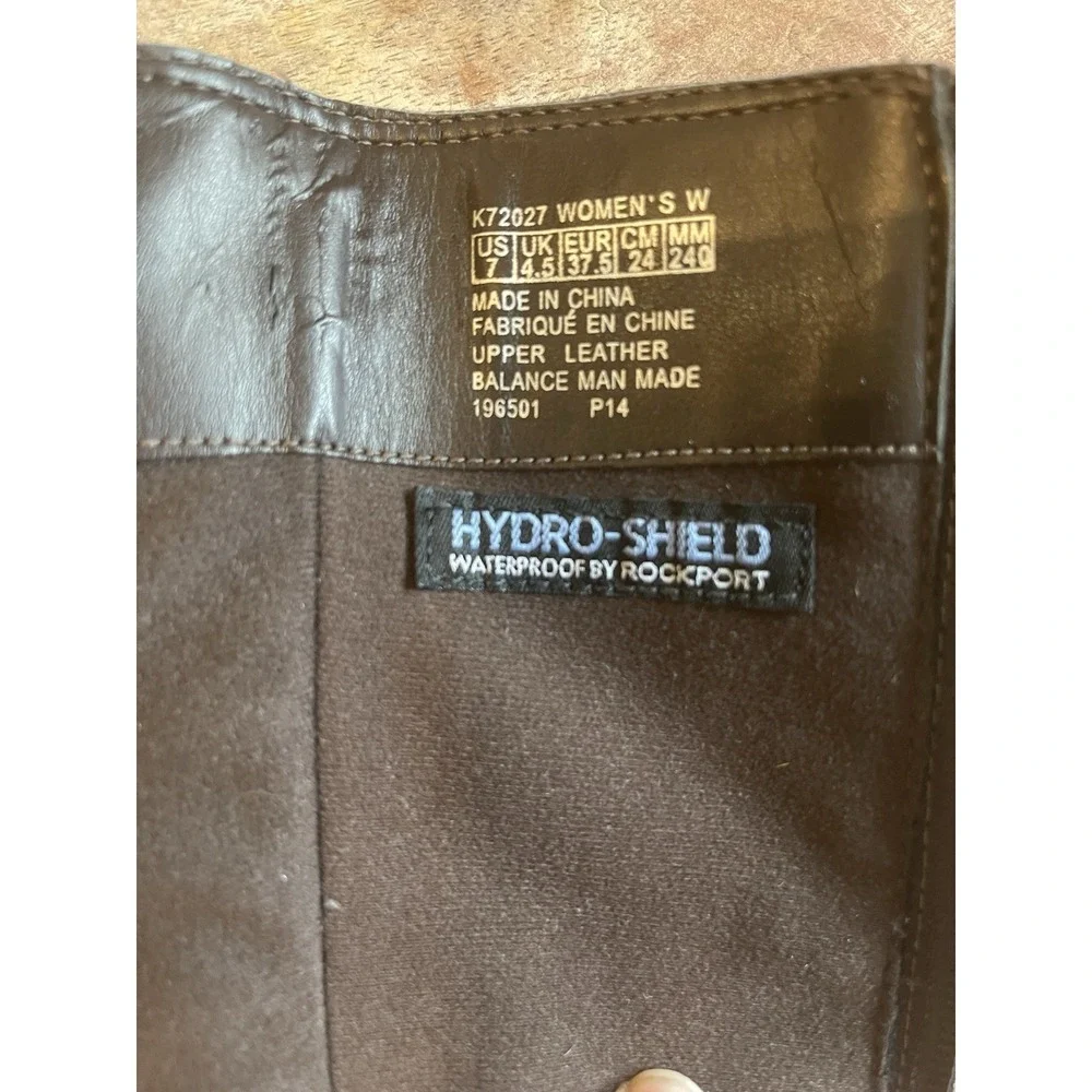 Rockport Hydro-Shield Waterproof Tall Brown Leather Boots Womens 7 Wide
